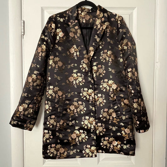 [No Label] Jacquard Style Long Line Jacket - Size UNKNOWN