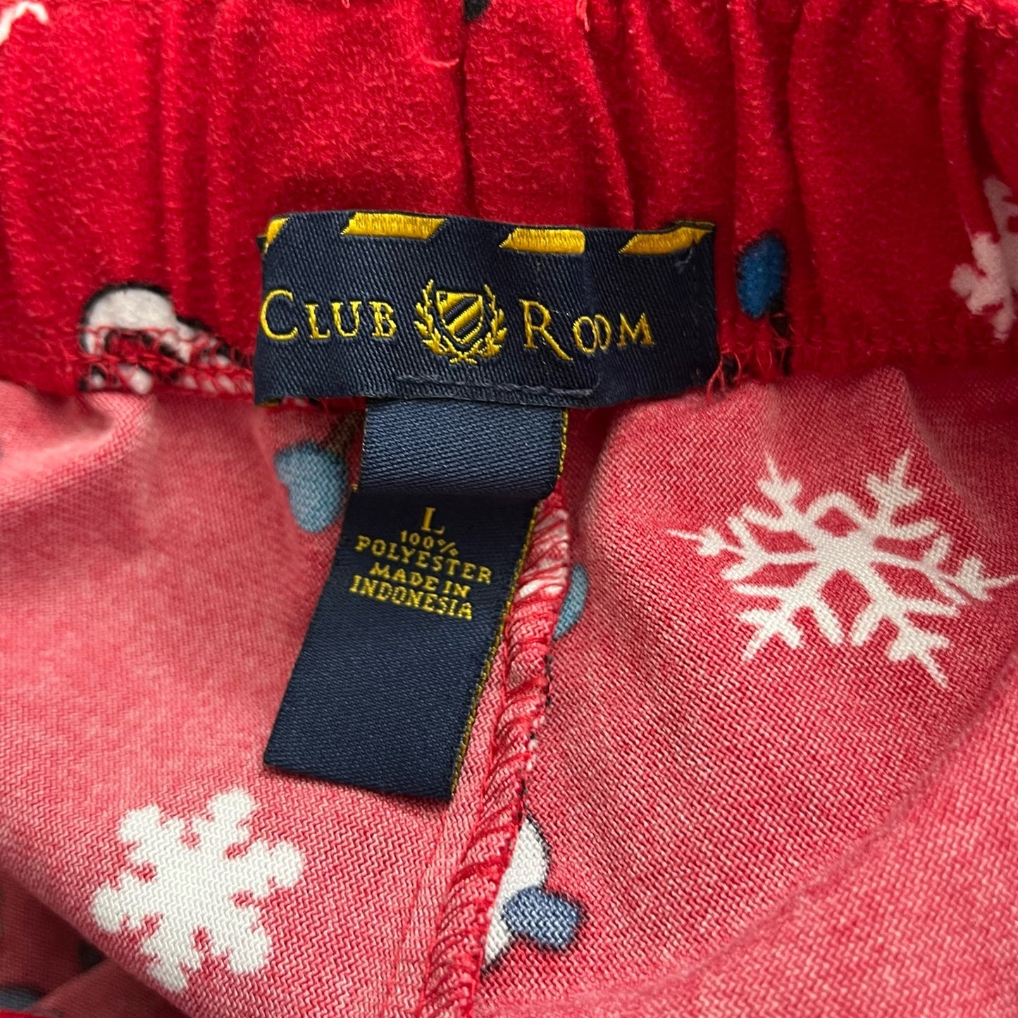 Club Room Fleece Skiing Snowman Pajama Pants - Size L