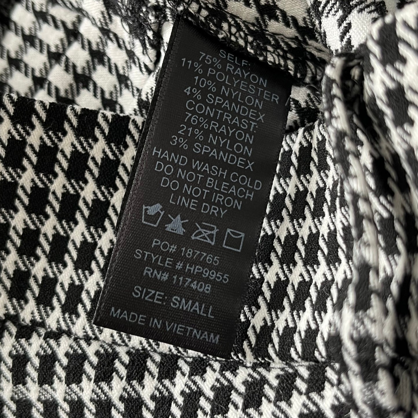 Chocolate USA Houndstooth Skinny Pants - Size S