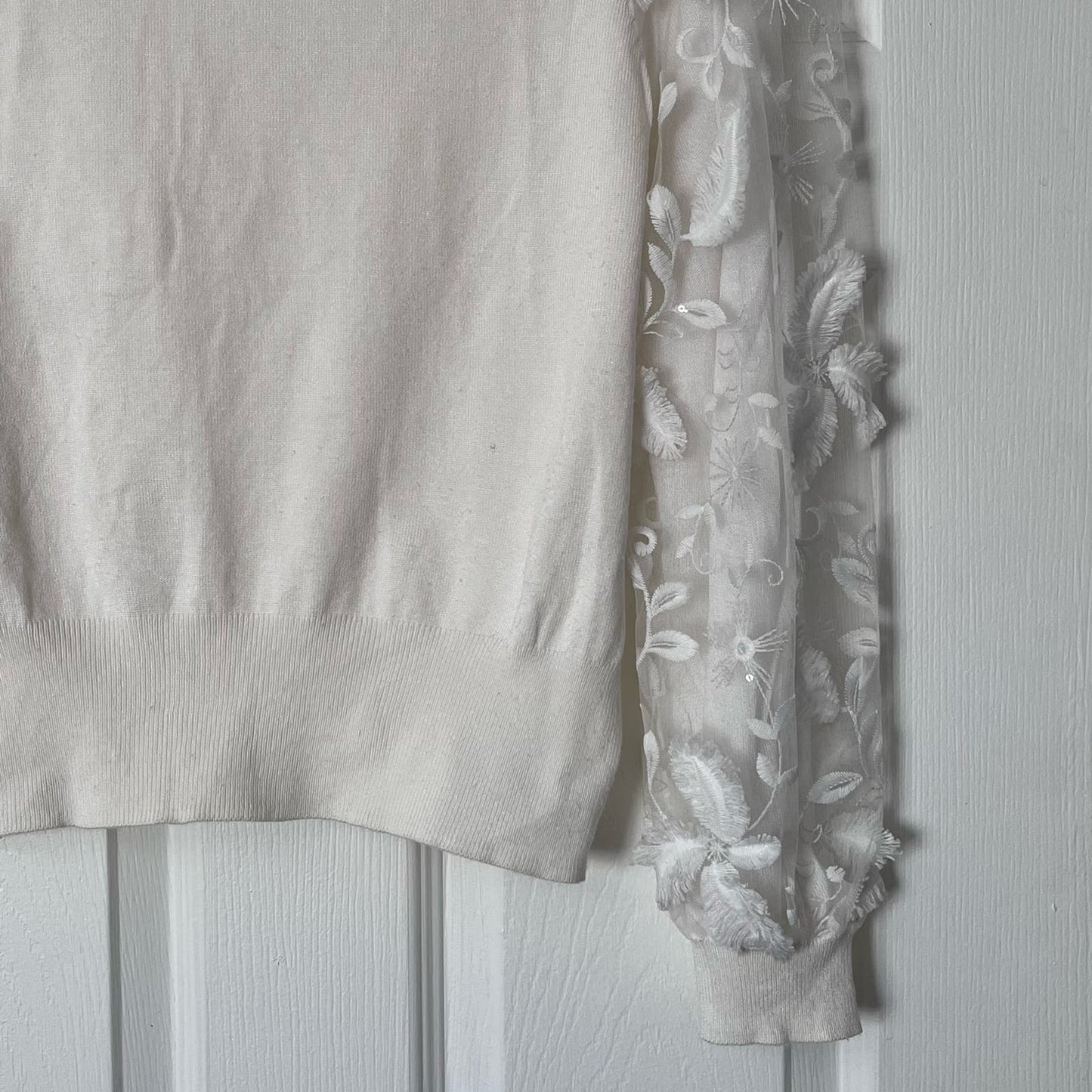 Joseph A. Lace Overlay Sweater - Size M