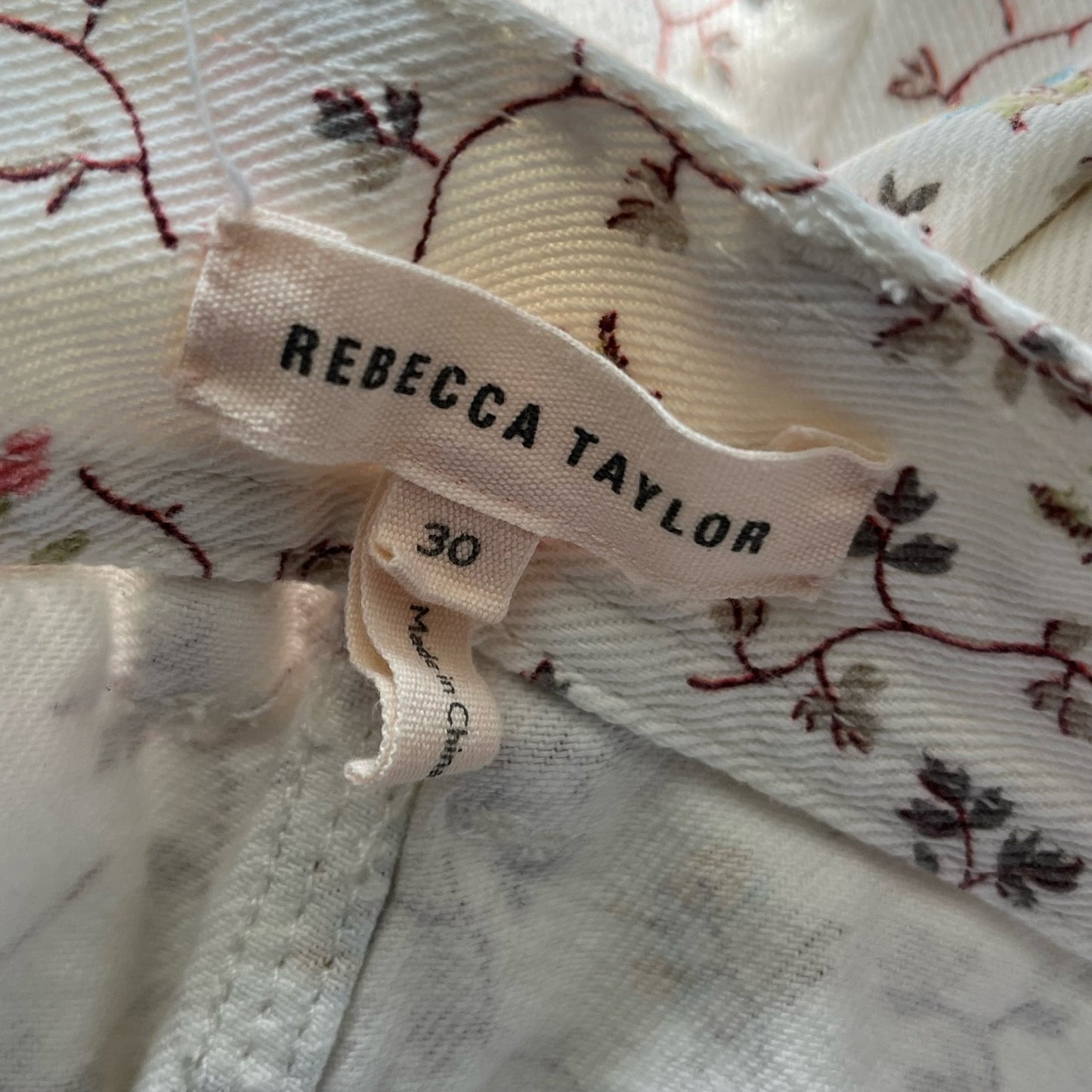 Rebecca Taylor Floral Denim Shorts - Size 30