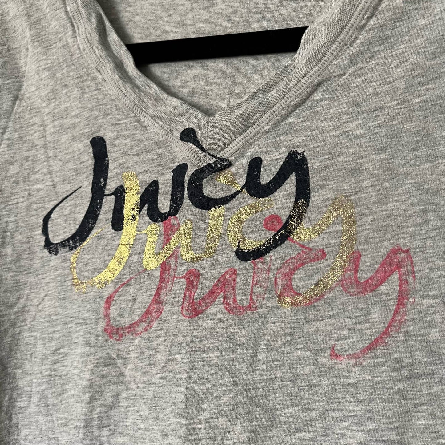 Juicy Couture "Juicy" V-Neck Tee - Size M