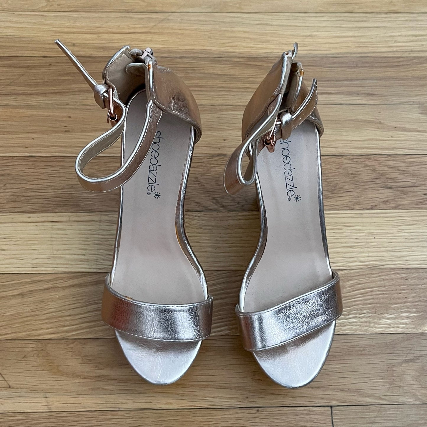 Shoedazzle Metallic Cork Wedge Heels - Size 6