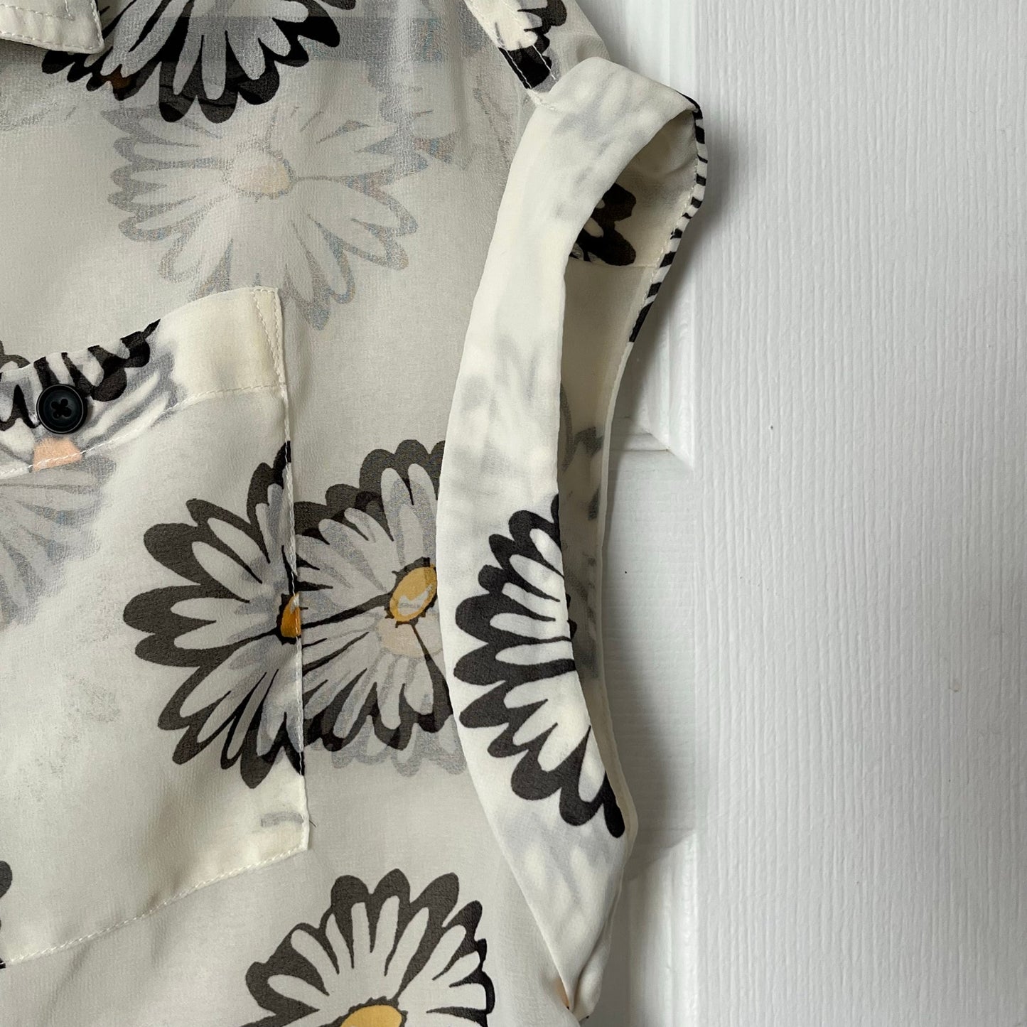 Urban Outfitters Sheer Daisy-Print Blouse - Size XS - NWT