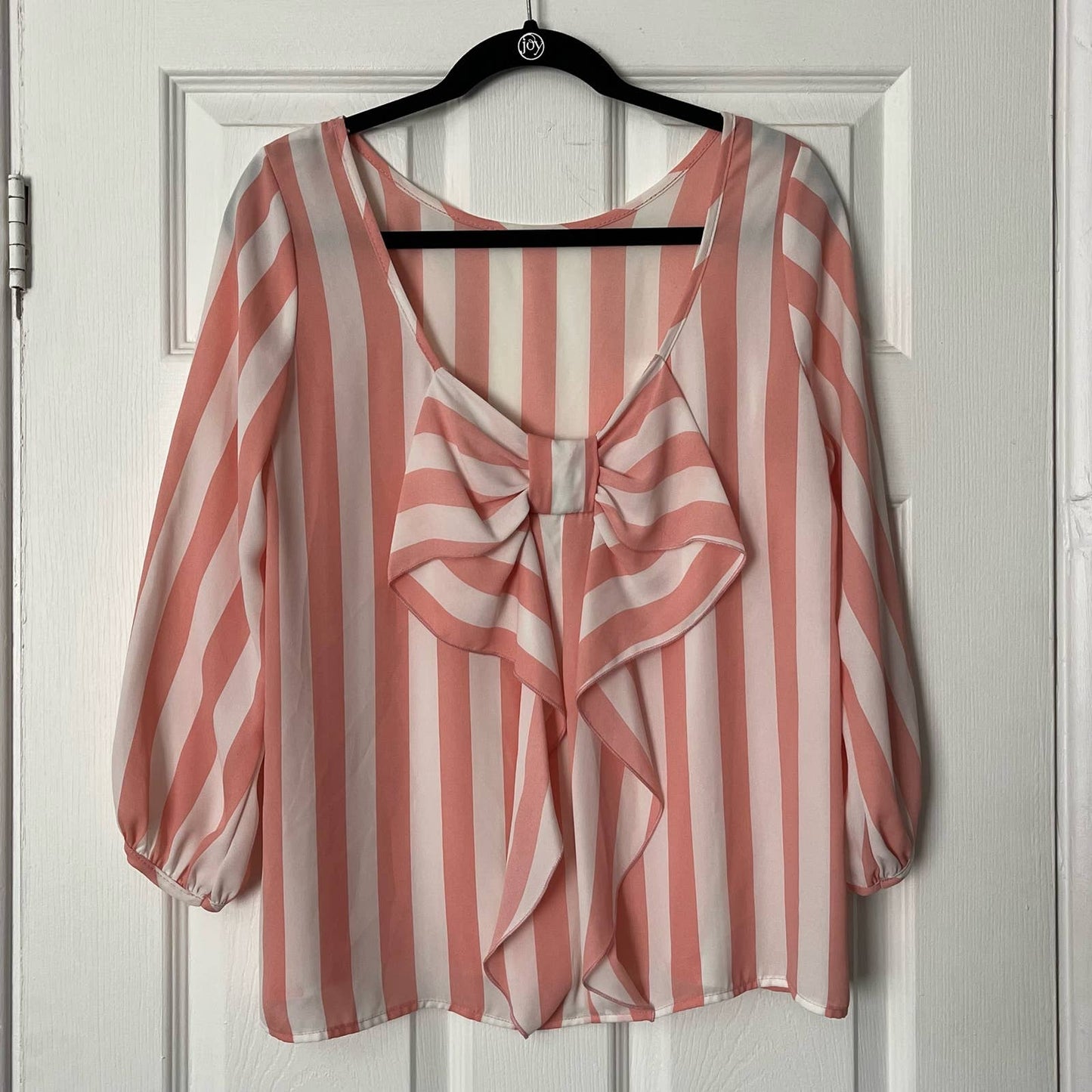 Lovely Day Bow-Back Striped Blouse - Size L