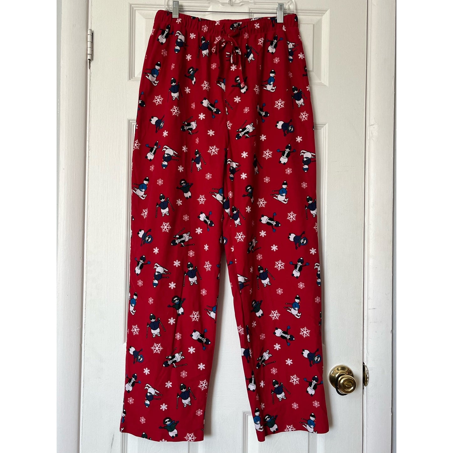 Club Room Fleece Skiing Snowman Pajama Pants - Size L