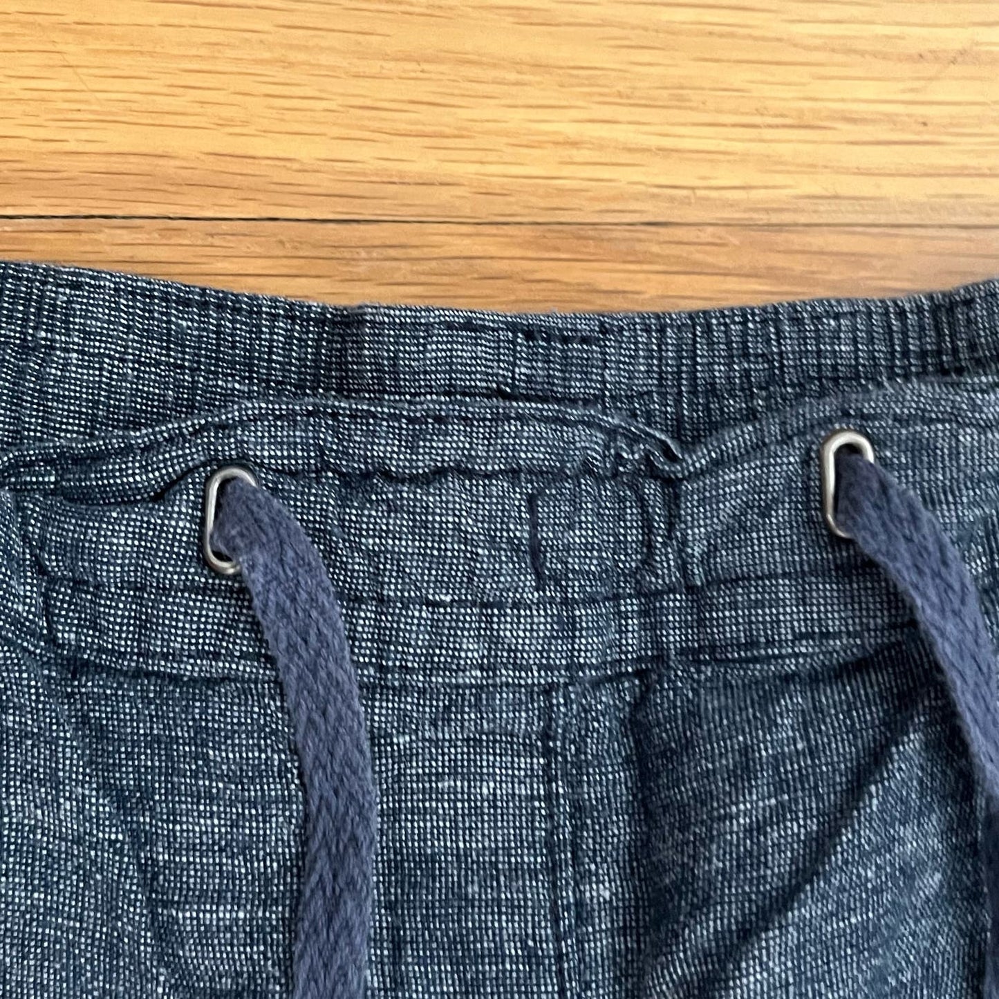 George Linen Blend Cropped Drawstring Pants - Size 12 (UK)