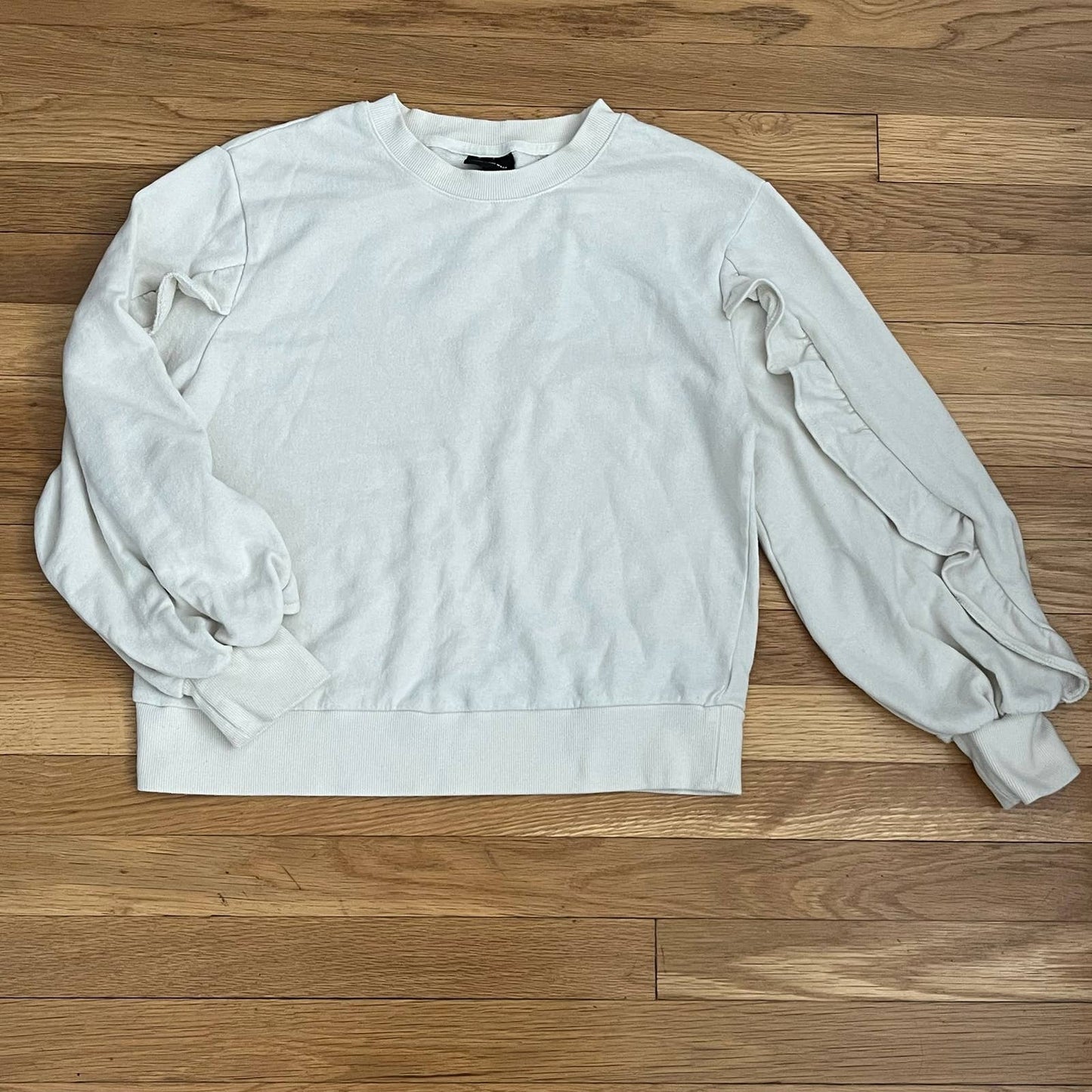 Who What Wear Ruffle Sleeve Sweatshirt - Size M