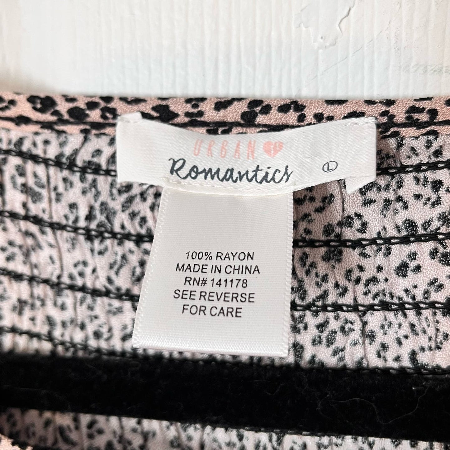 Urban Romantics Mini Leopard Print Smocked Top - Size L