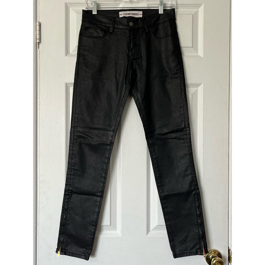 Etienne Marcel Skinny Ankle Zip Coated Jeans - Size 26