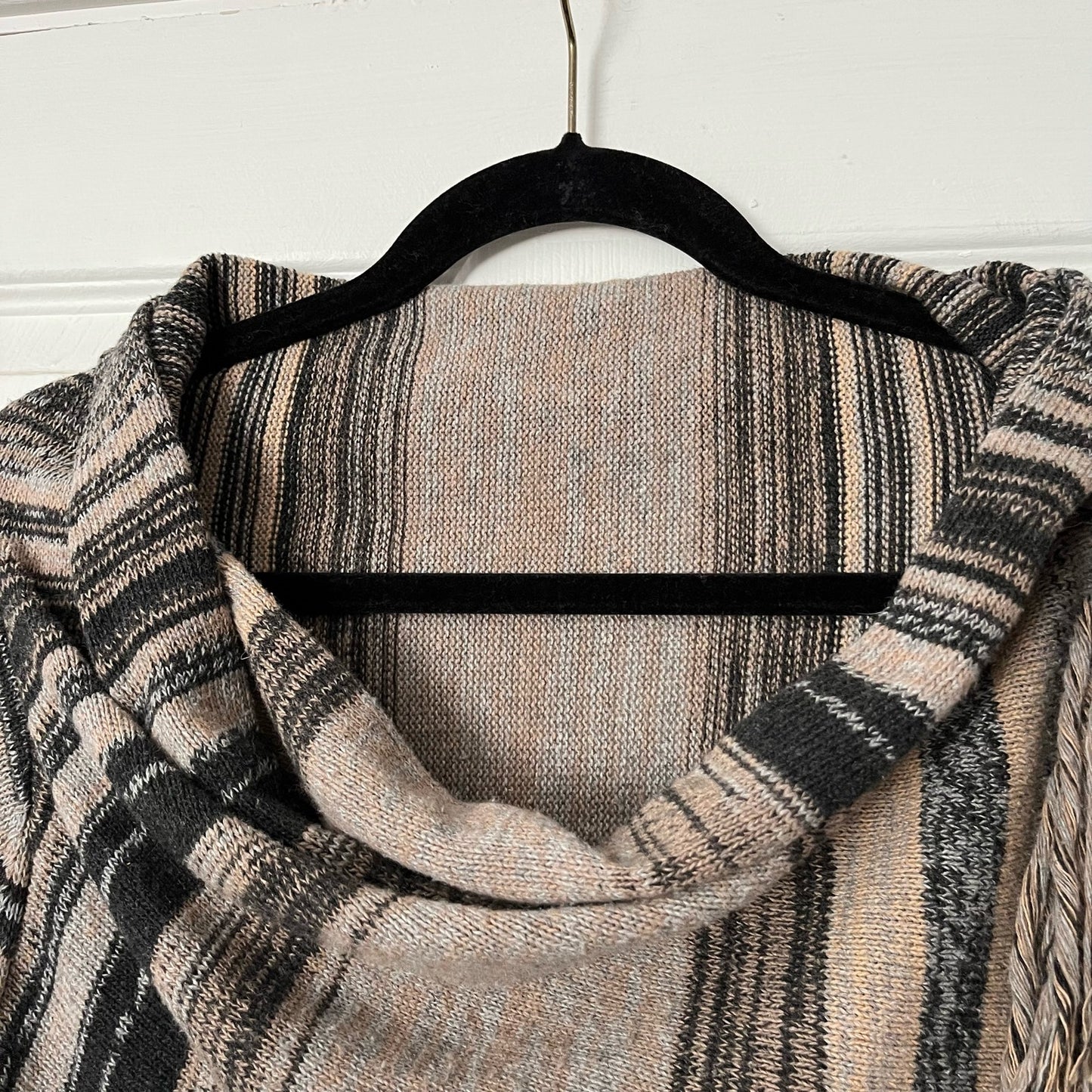 Striped Poncho Open-Front Cardigan - Size S