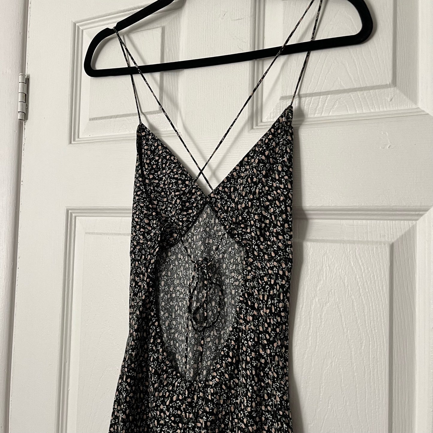 Beige Botany Floral Tie-Back Dress - Size M