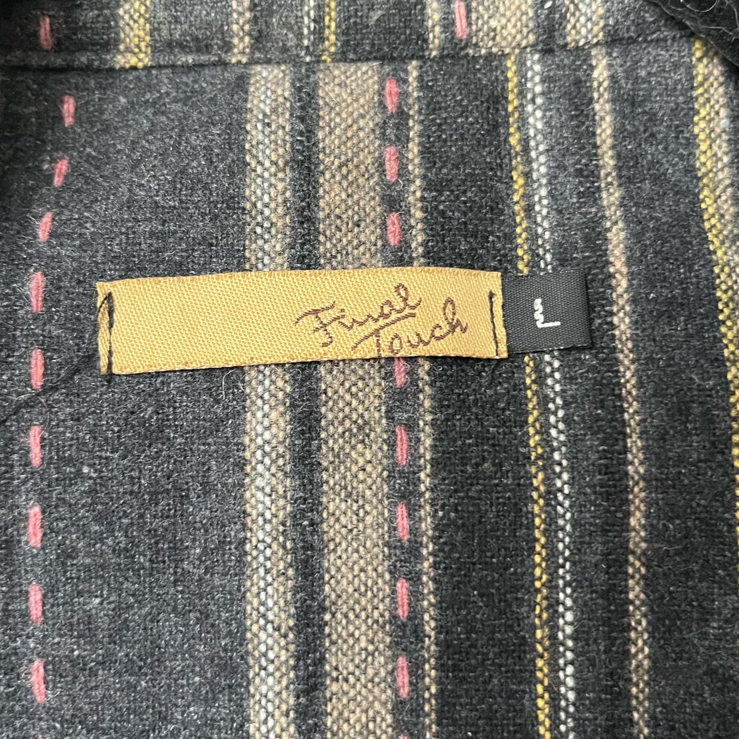 Final Touch Wool Blend Striped Jacket - Size L