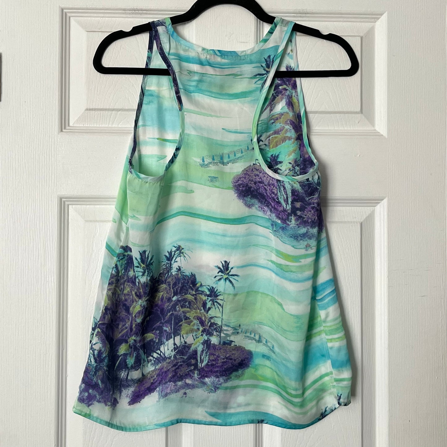 Forever 21 Watercolor Tropical Sleeveless Blouse - Size S