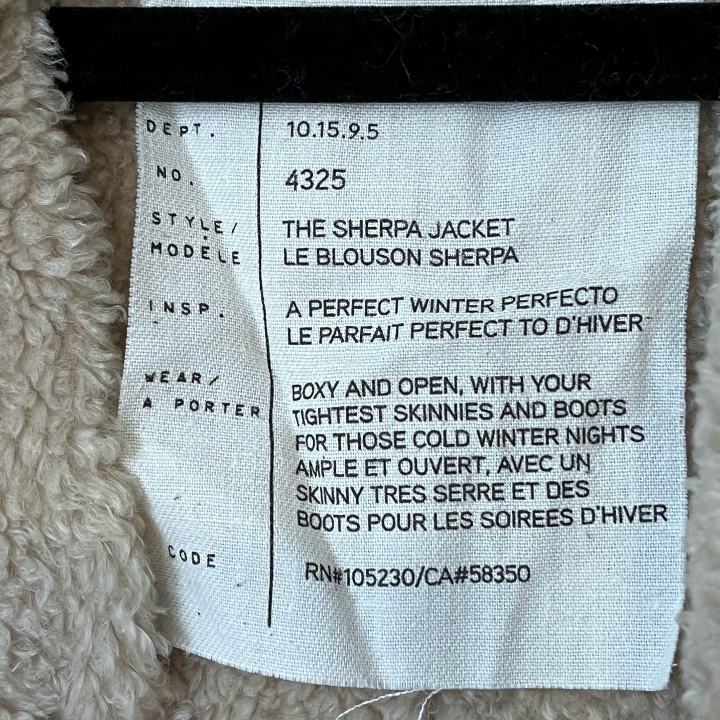 Current/Elliott Sherpa Jacket - Size S/M*