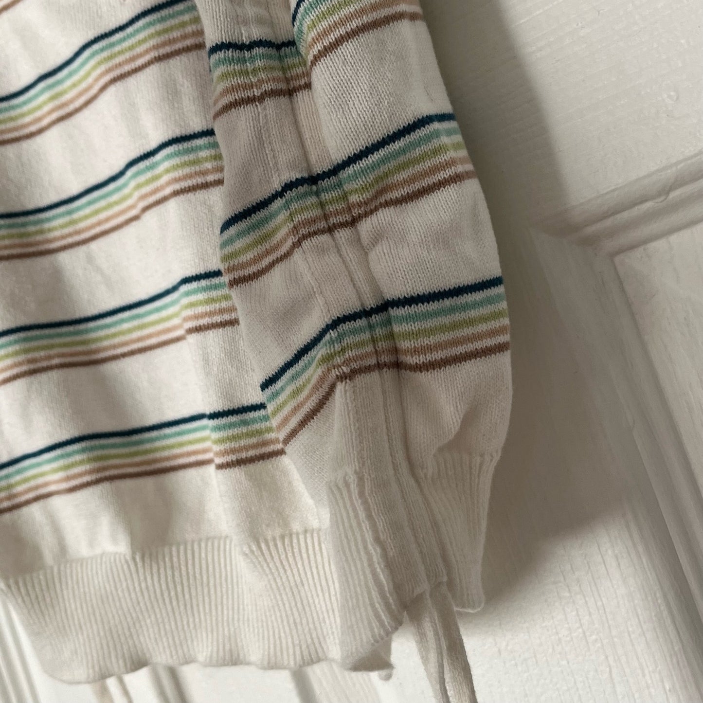 Social Scene Rainbow Striped Knit Crop Top - Size S