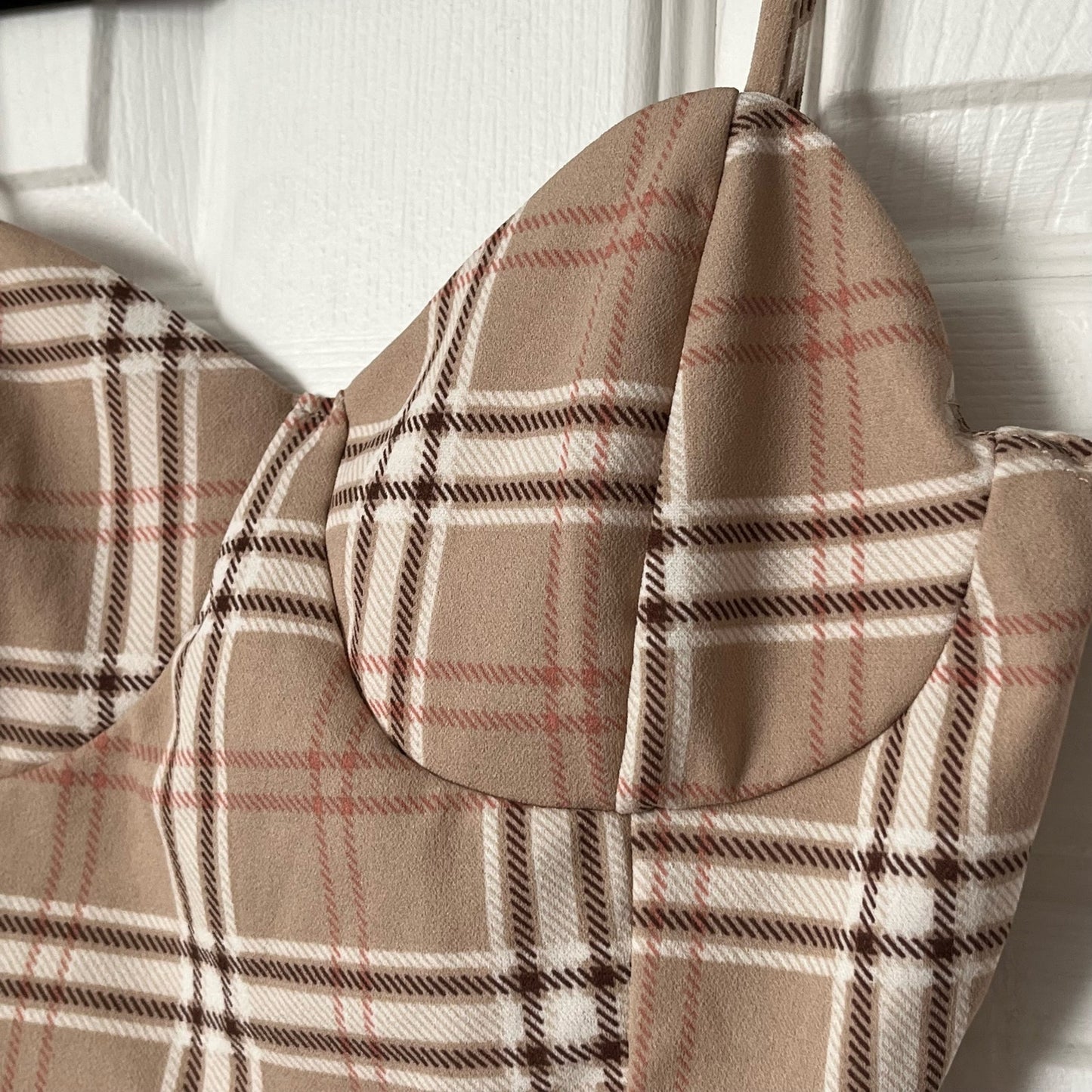 Timing Plaid Bustier Cropped Cami Top - Size M