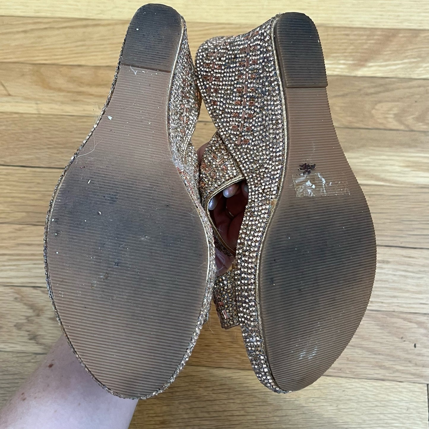 Dodo Gold Platform Wedges - Size 6.5