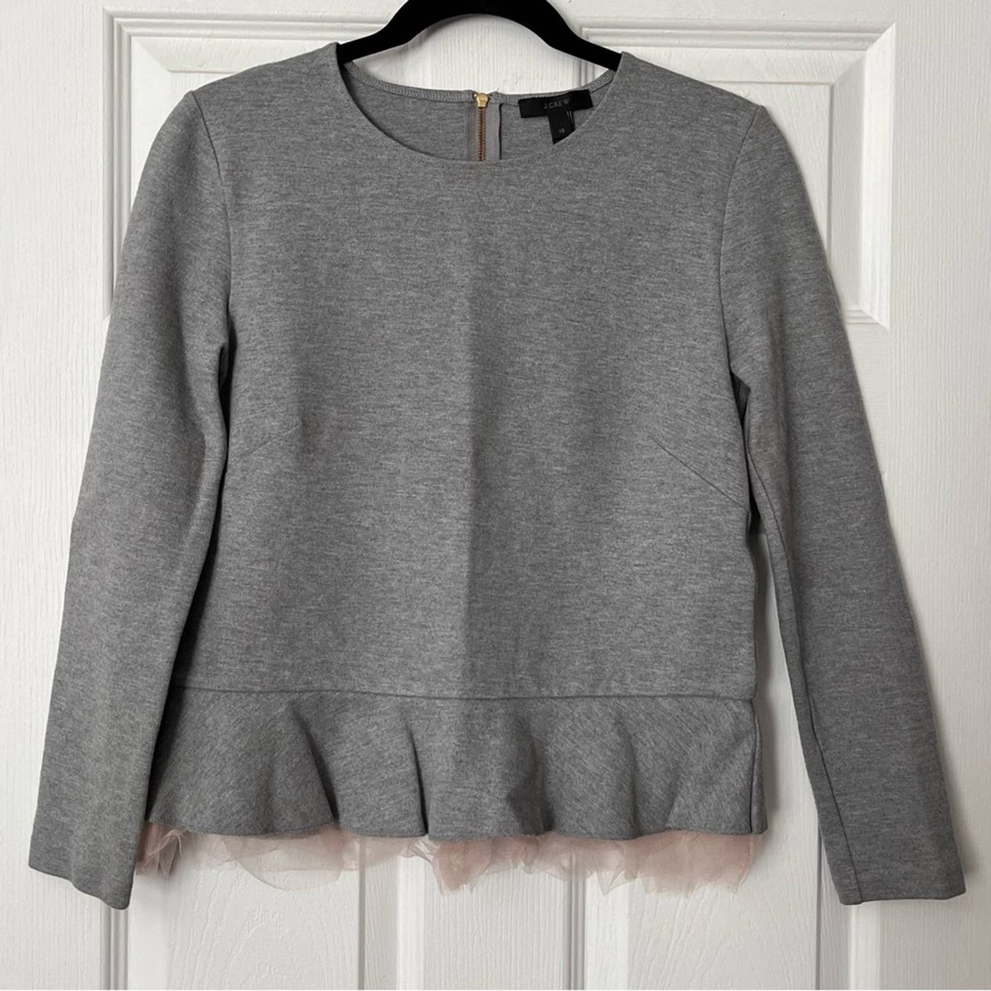 J. Crew Tutu Hem Zip Back Top - Size XS