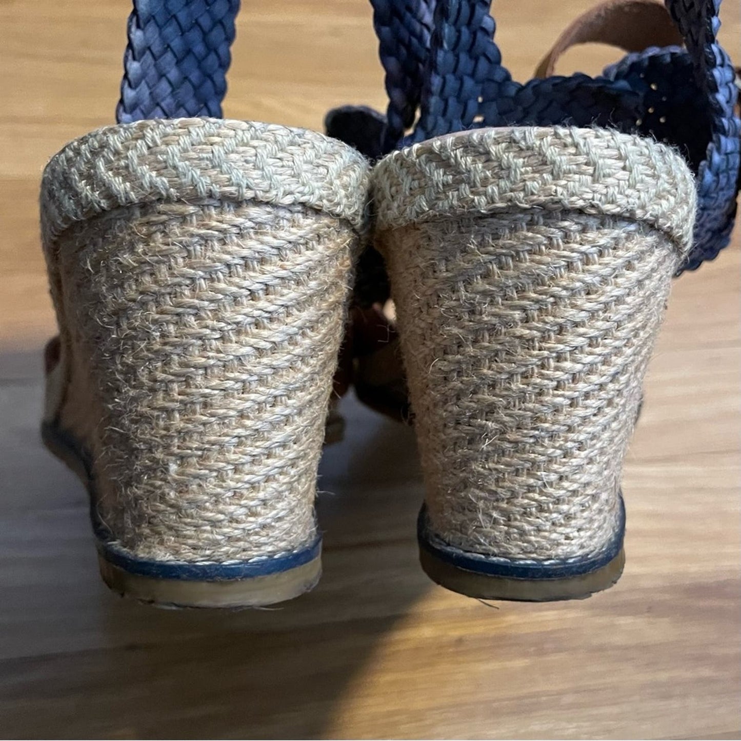 André Assous Leather Wedge Sandal - Size 8