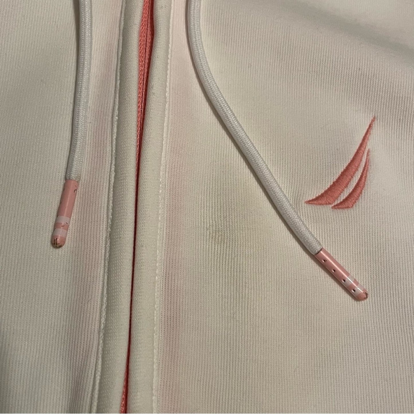 Nautica White Zip Hoodie with Back Graphic - Size S