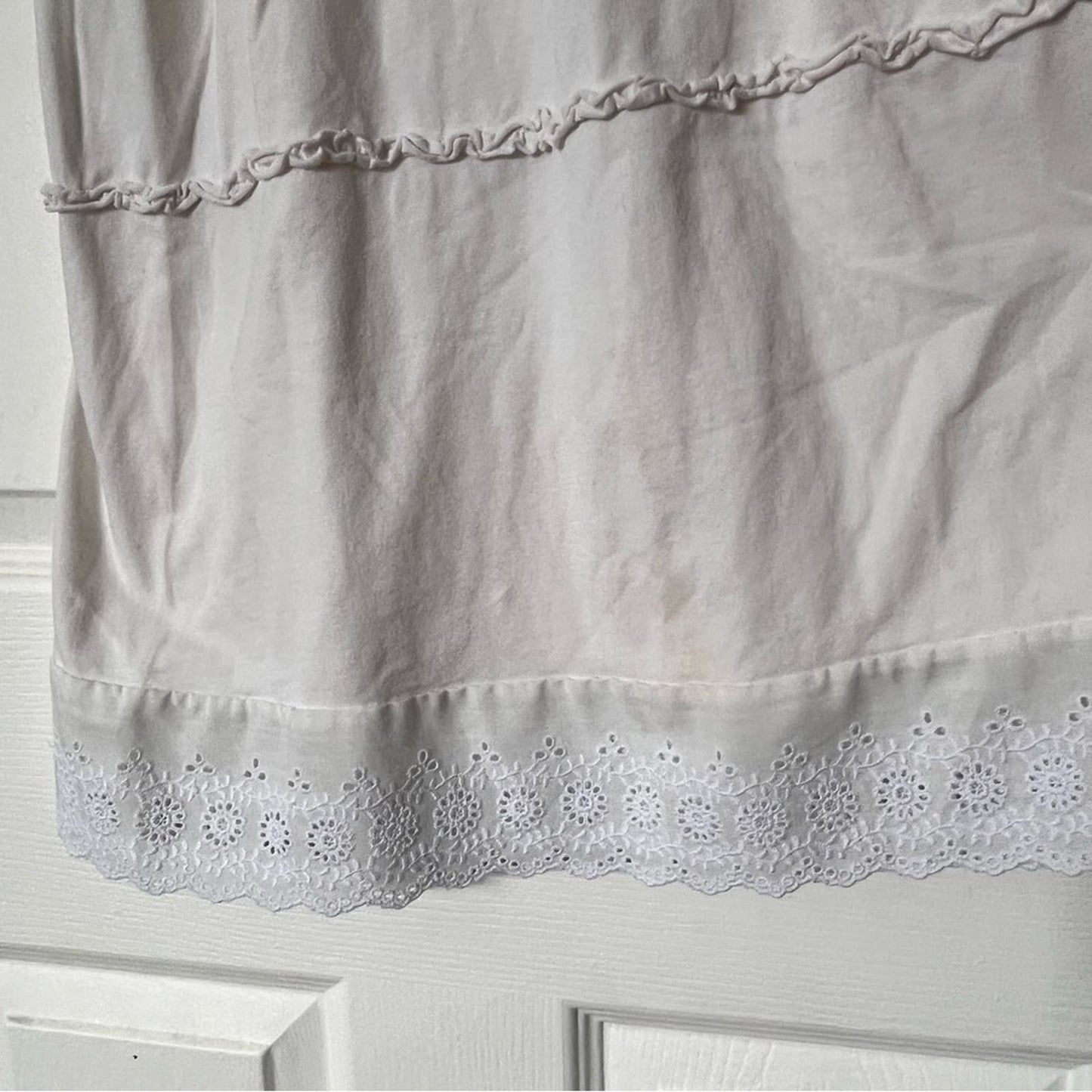 White Eyelet Trim Dress [No Brand]