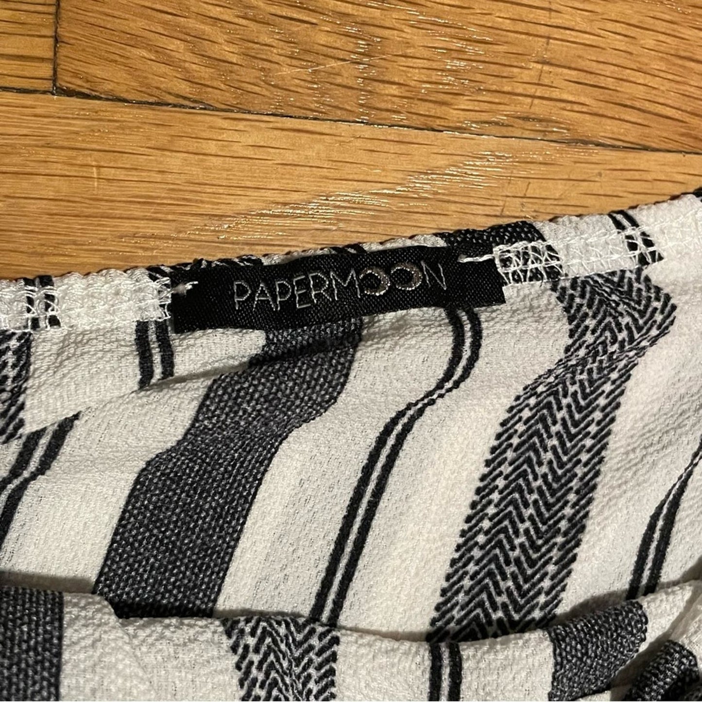Paper Moon Striped Off-Shoulder Tie-Front Top - Size M