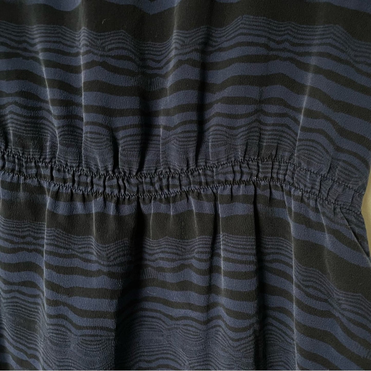 Geren Ford Navy/Black Short Sleeve Silk Dress - Size XS