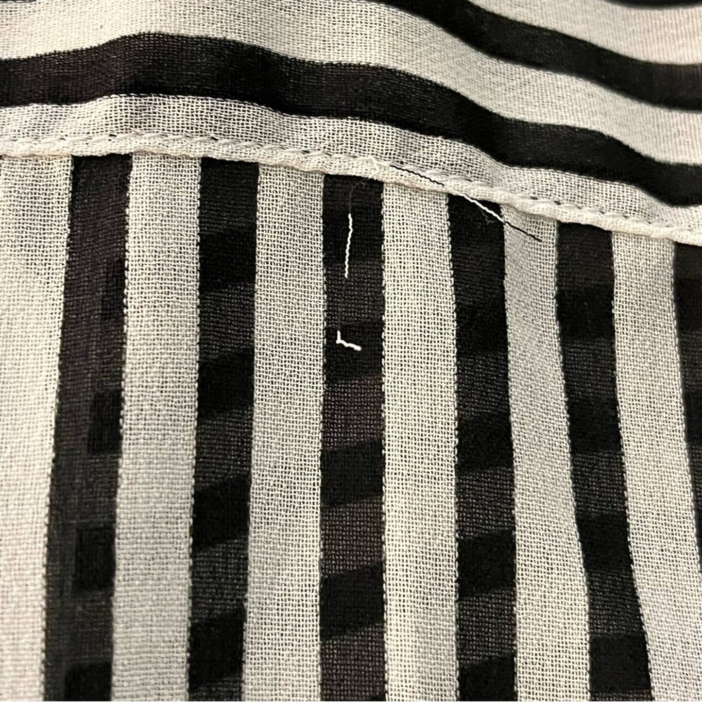 Dizzy Lizzy Sheer Mesh Striped Blouse - Size S