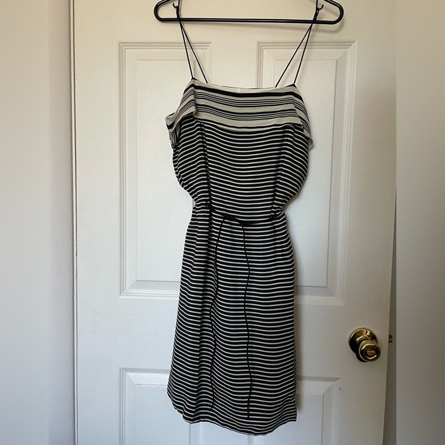 Madewell Women’s Silk Striped Drawstring Waist Dress - Size 4 NWT