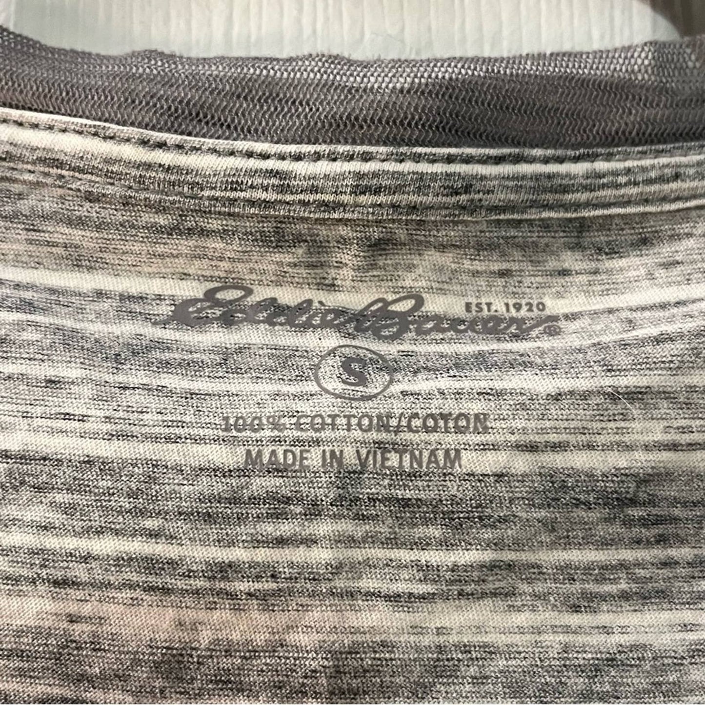 Eddie Bauer Gray Space-Dyed Mesh Embellished Tee - Size S