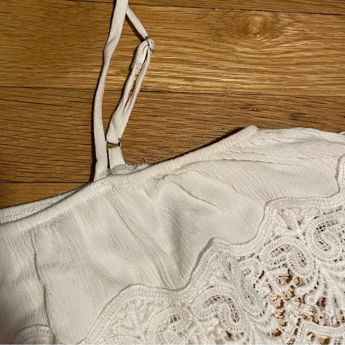 Active USA Lace Ruffle Off Shoulder Top - Size S