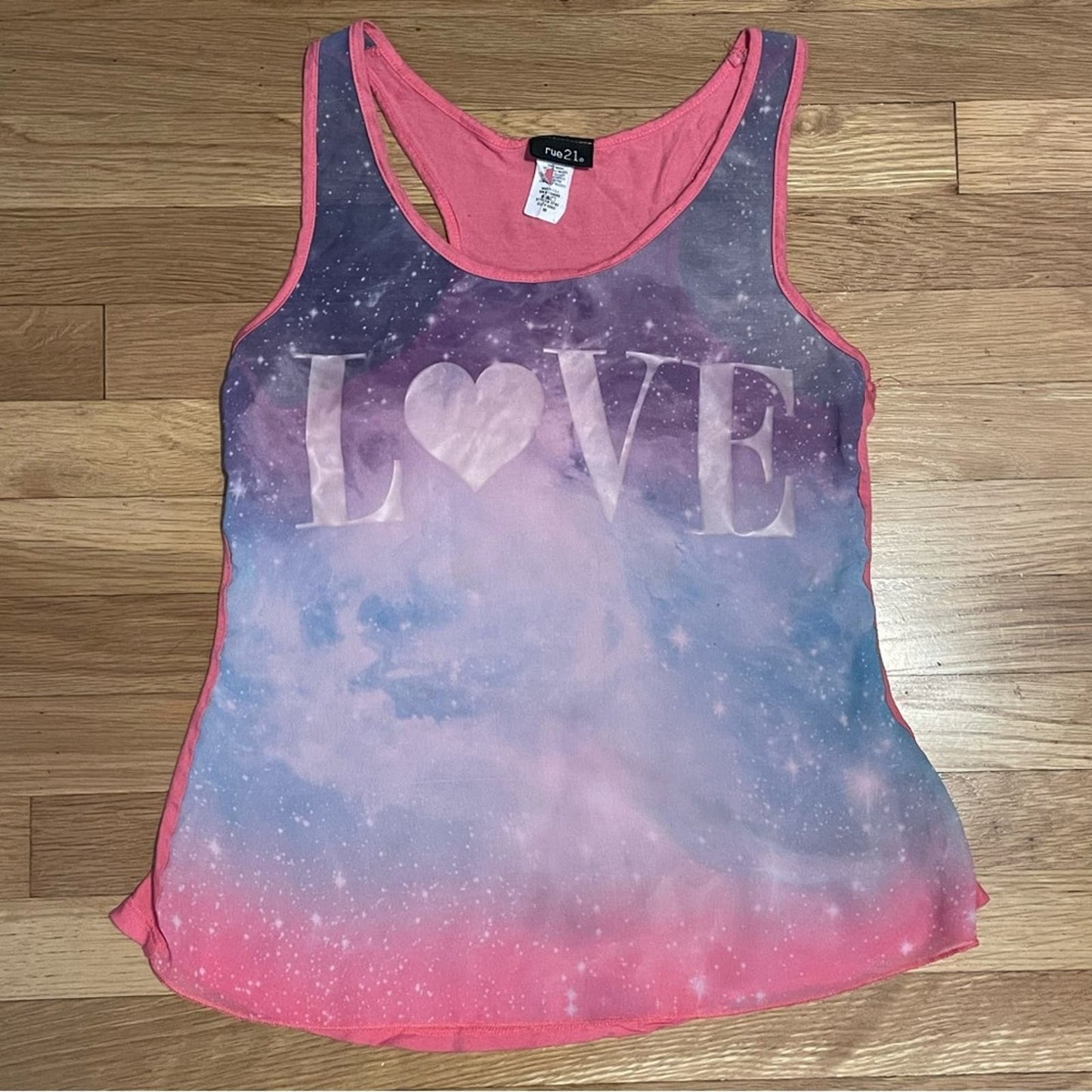 Rue21 “LOVE” Mesh Front Racerback Tank - Size M