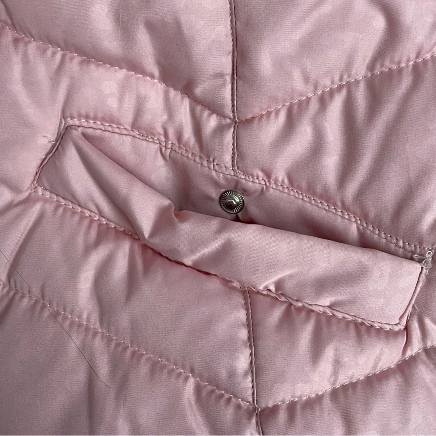 London Fog Pink Leopard Puffer Jacket - Size L (14-16)