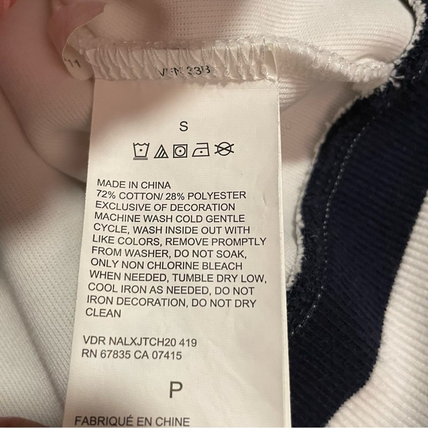 Nautica White Zip Hoodie with Back Graphic - Size S