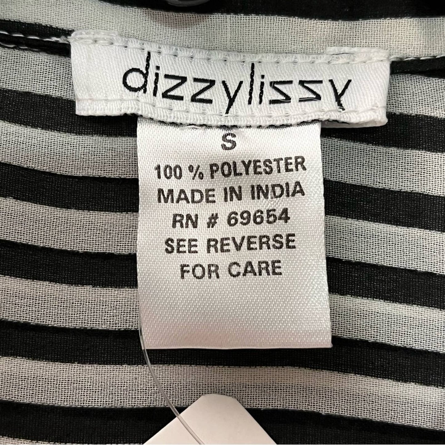 Dizzy Lizzy Sheer Mesh Striped Blouse - Size S