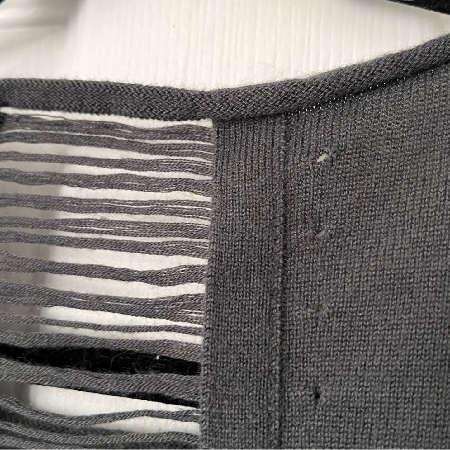 One Grey Day Shredded-Spine Sweater - Size S
