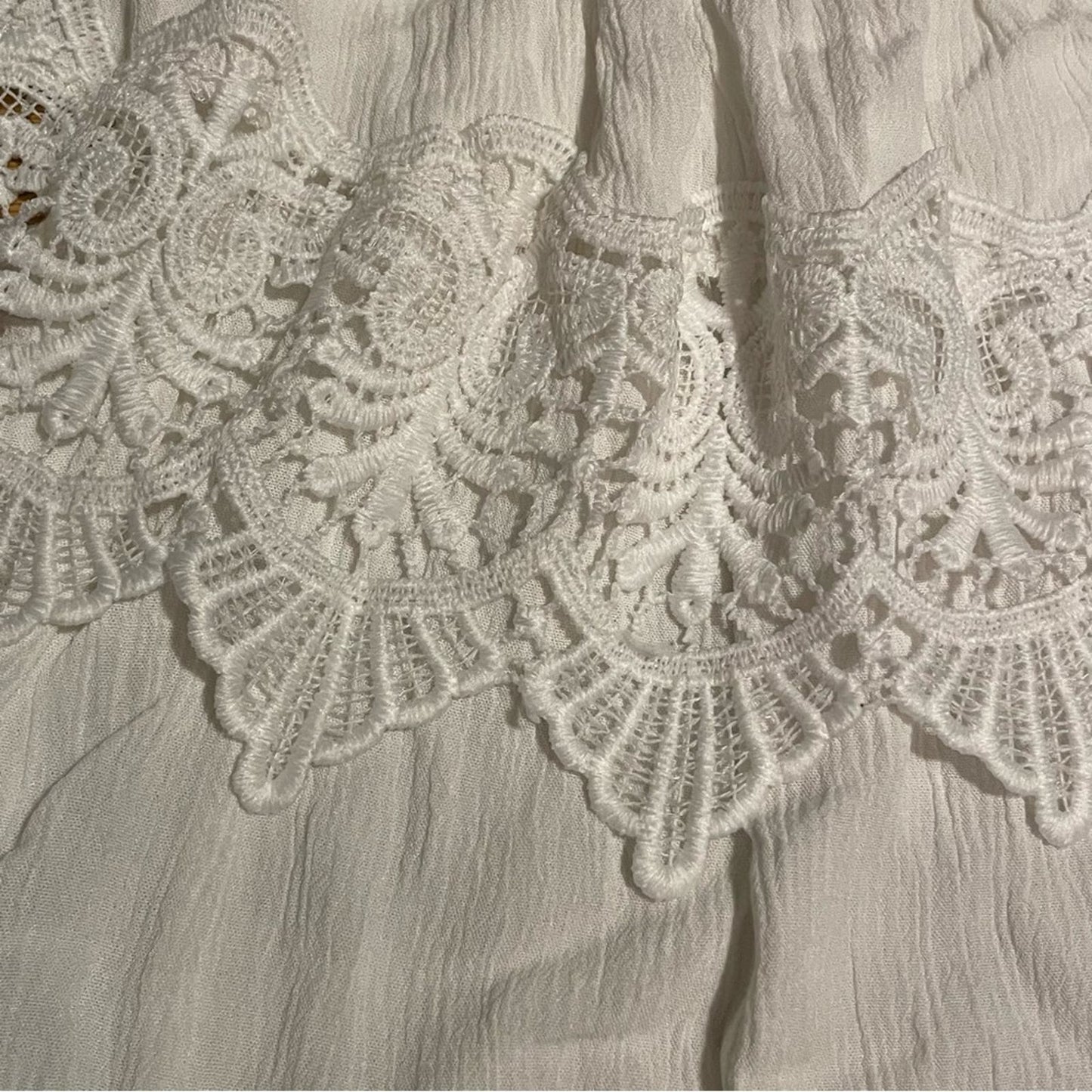 Active USA Lace Ruffle Off Shoulder Top - Size S