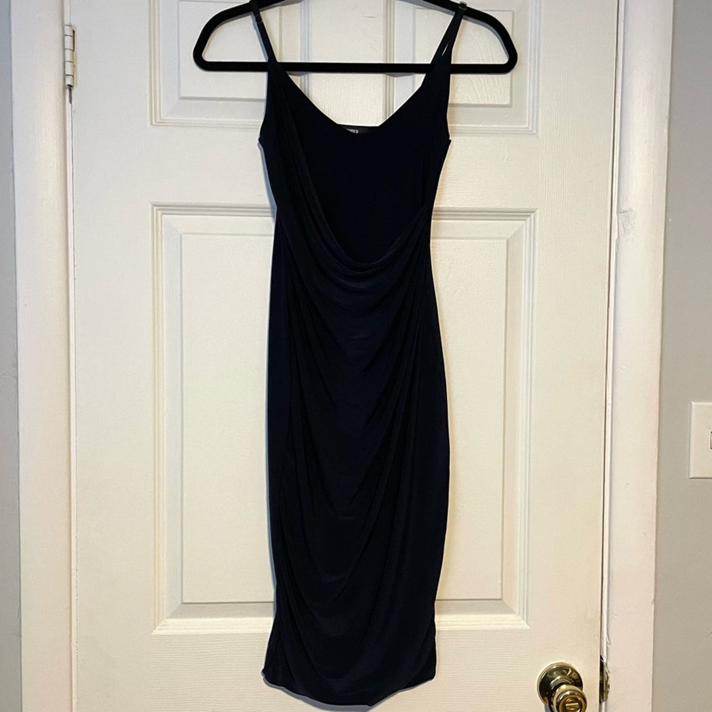 Missguided Navy Draped Front Dress - Size 6