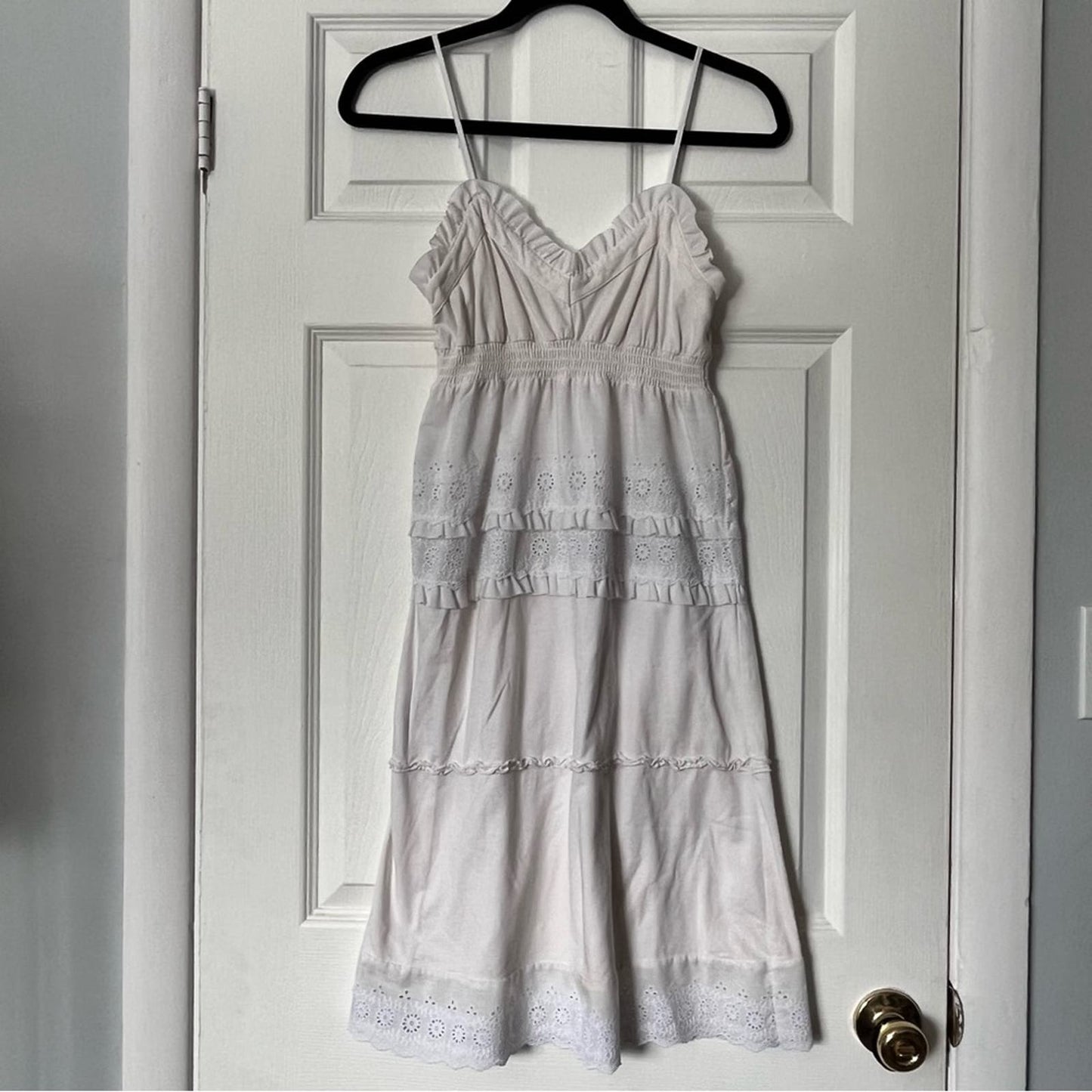 White Eyelet Trim Dress [No Brand]