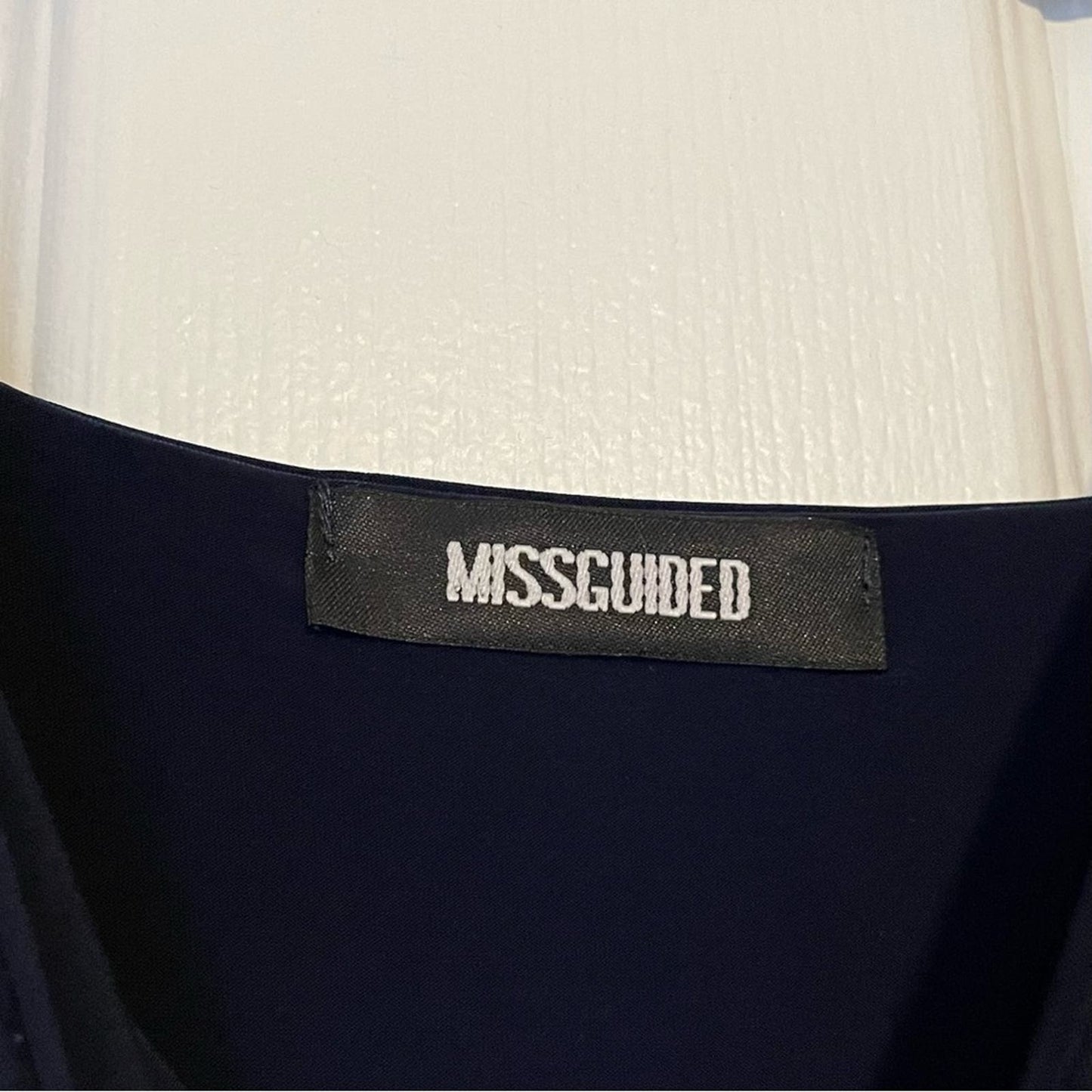 Missguided Navy Draped Front Dress - Size 6