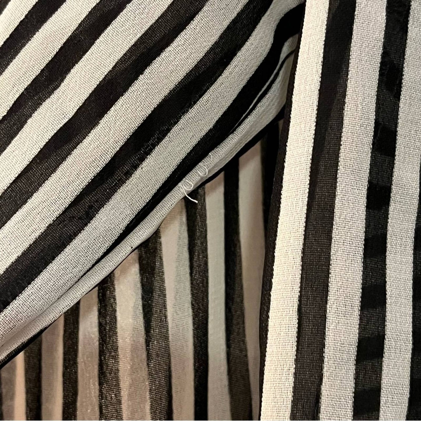 Dizzy Lizzy Sheer Mesh Striped Blouse - Size S