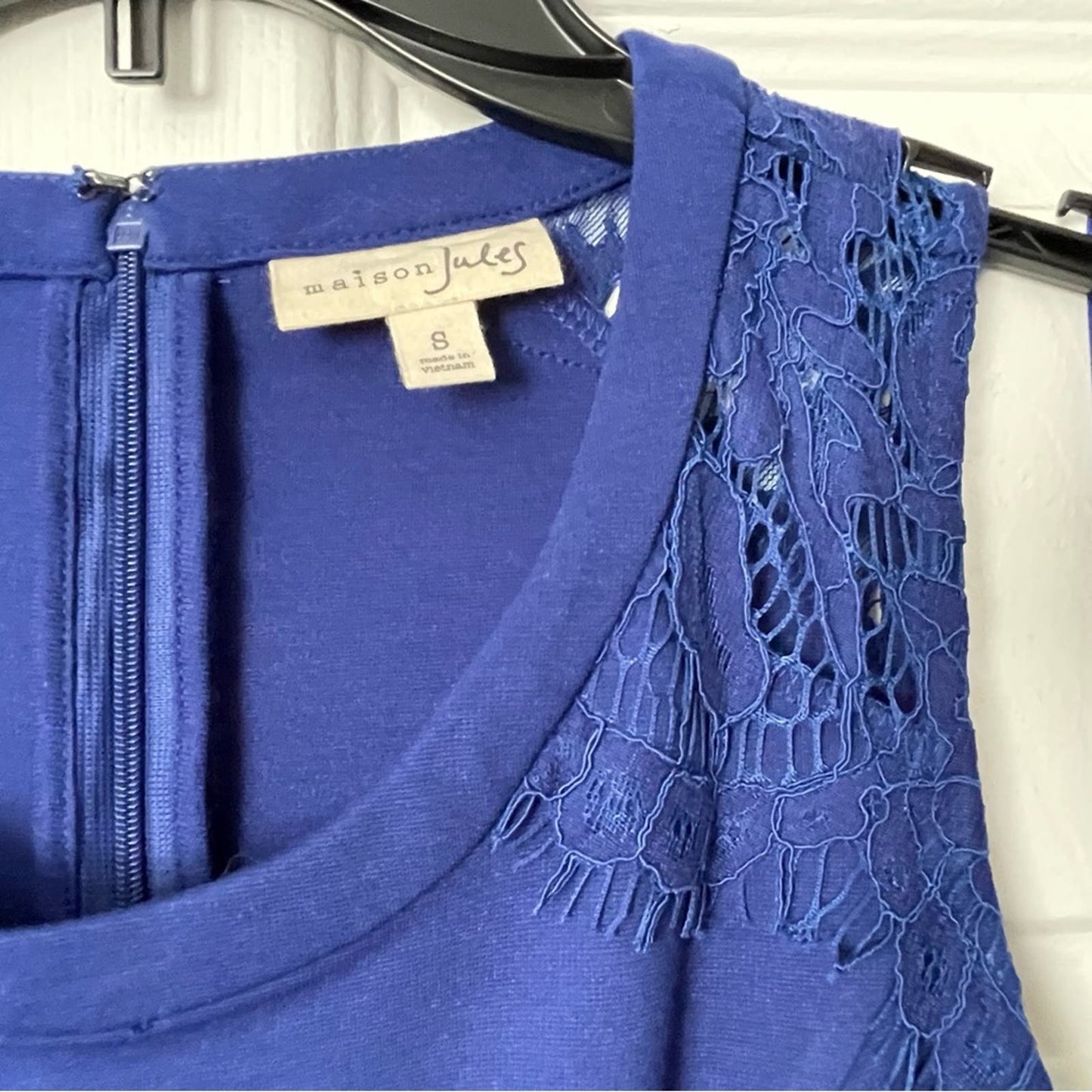 Maison Jules Royal Blue Lace Detail Dress - Size S