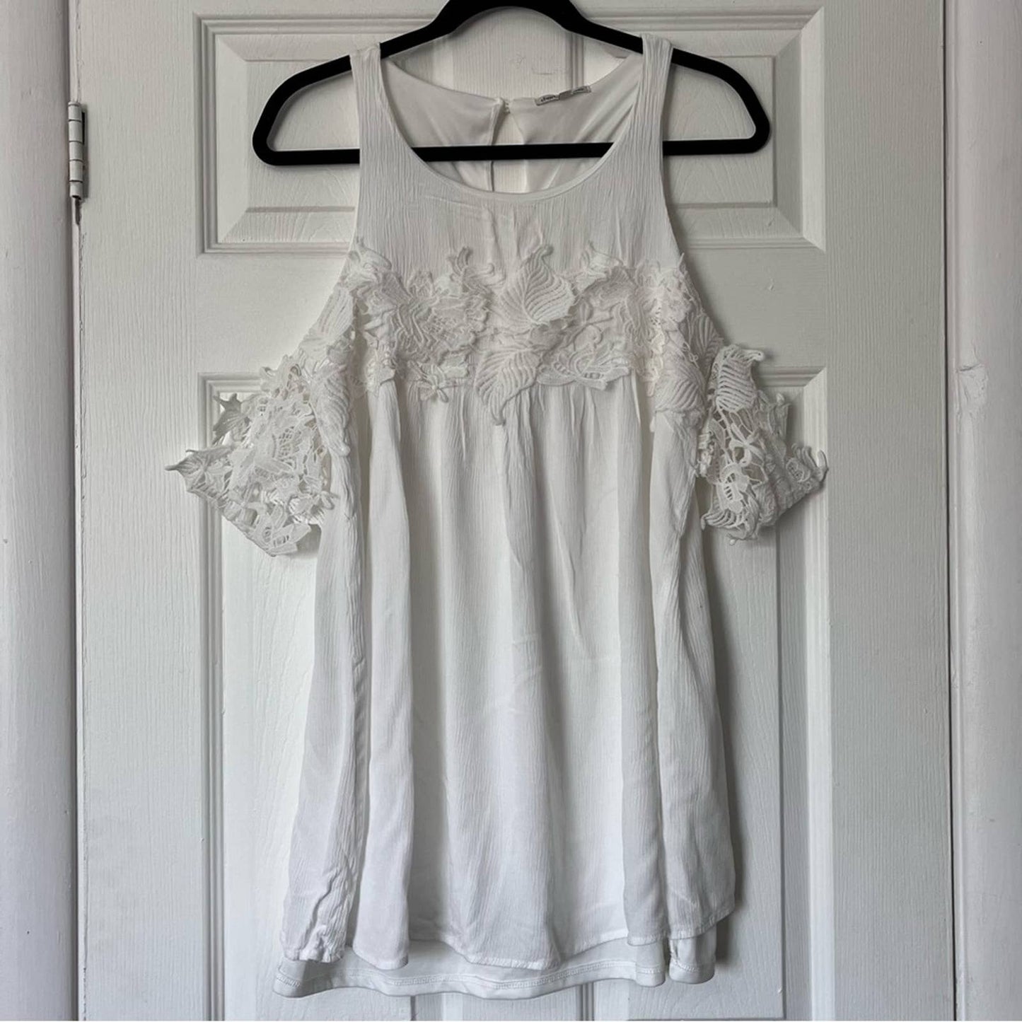 Charlotte Russe Lace-Accent Babydoll Dress - Size S