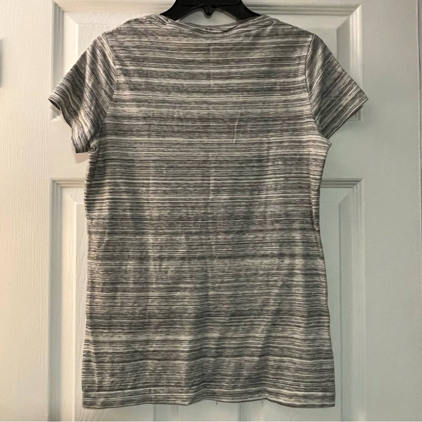 Eddie Bauer Gray Space-Dyed Mesh Embellished Tee - Size S