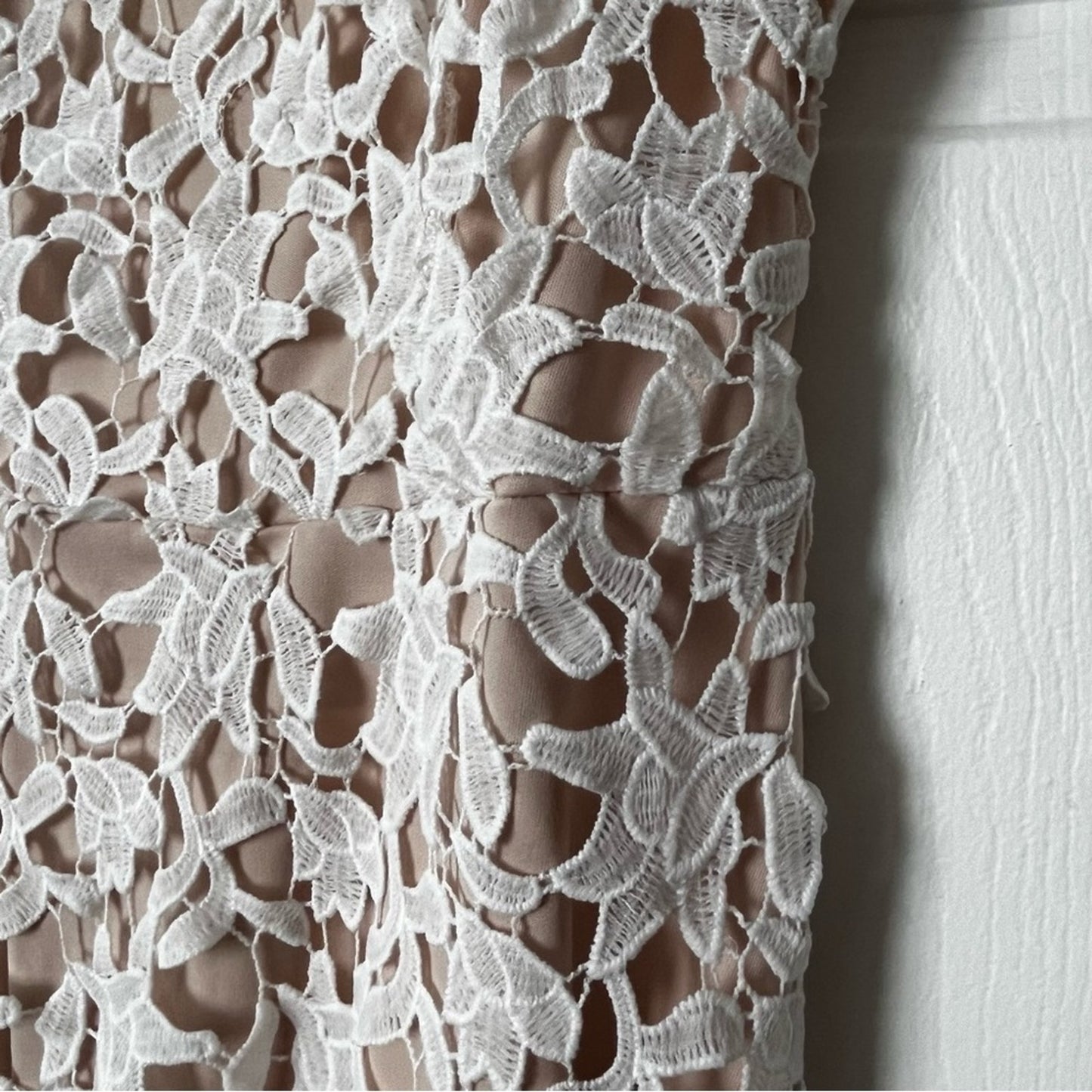 Lace Overlay A-Line Hi-Low Dress - Size M