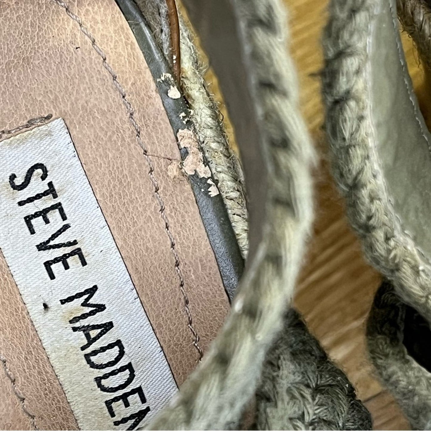 Steve Madden Olive Woven Espadrille Platform Sandal - Size 6.5