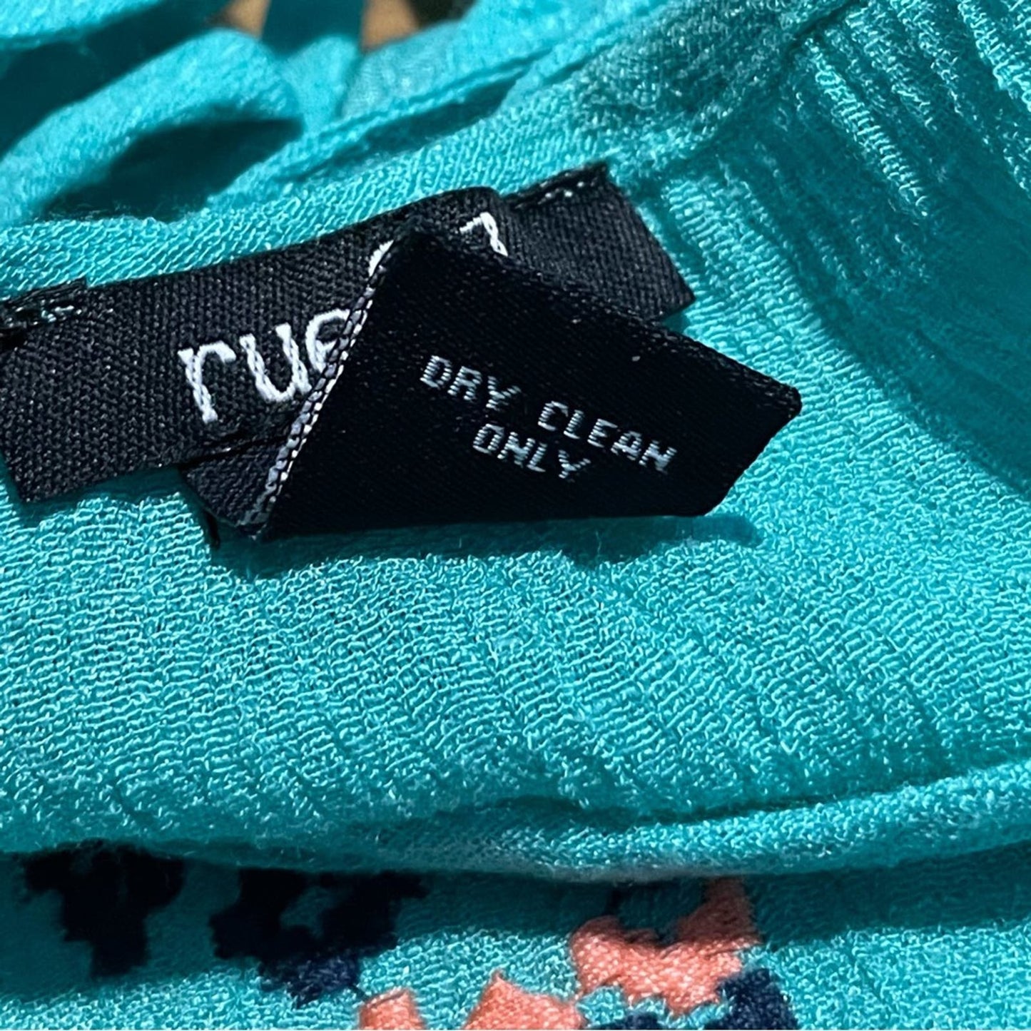 Rue21 Turquoise/Sea Green Embroidered Peasant Top - Size S