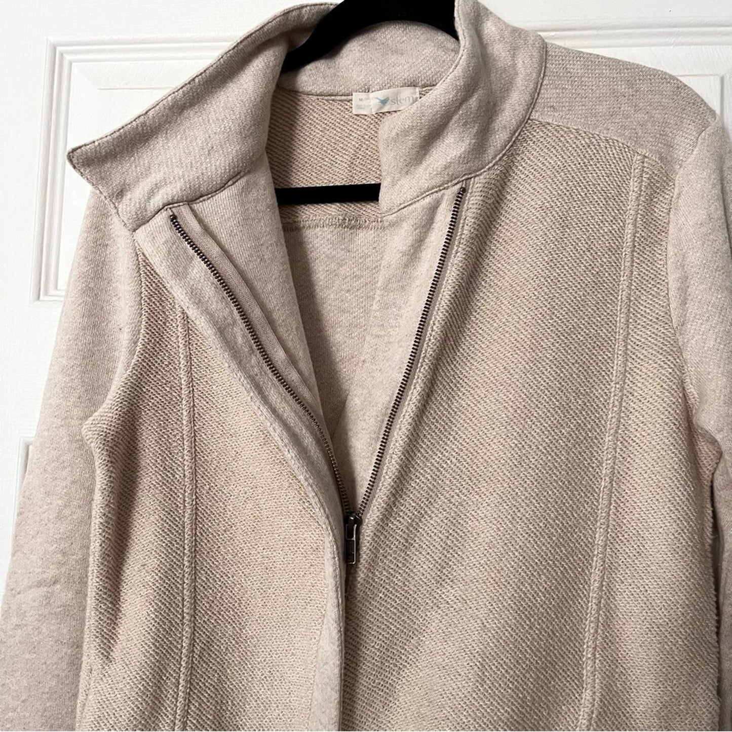 Stem Asymmetrical Zip Front Sweater Jacket - Size M