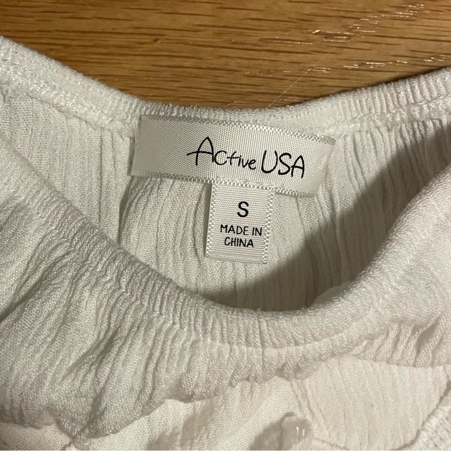 Active USA Lace Ruffle Off Shoulder Top - Size S